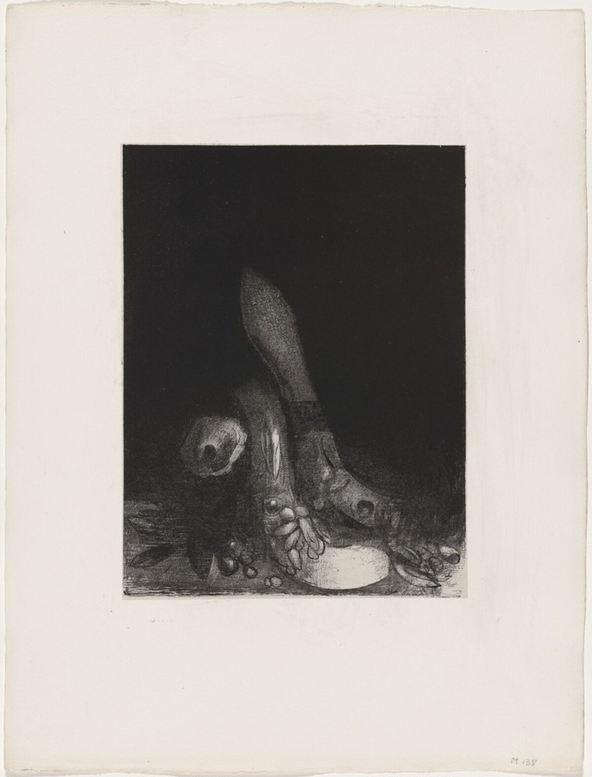 Des Fleurs Tombent, et la Tête d'un Python Parait by Odilon Redon, Georges Aubert after Redon, and Gustave Flaubert (author)