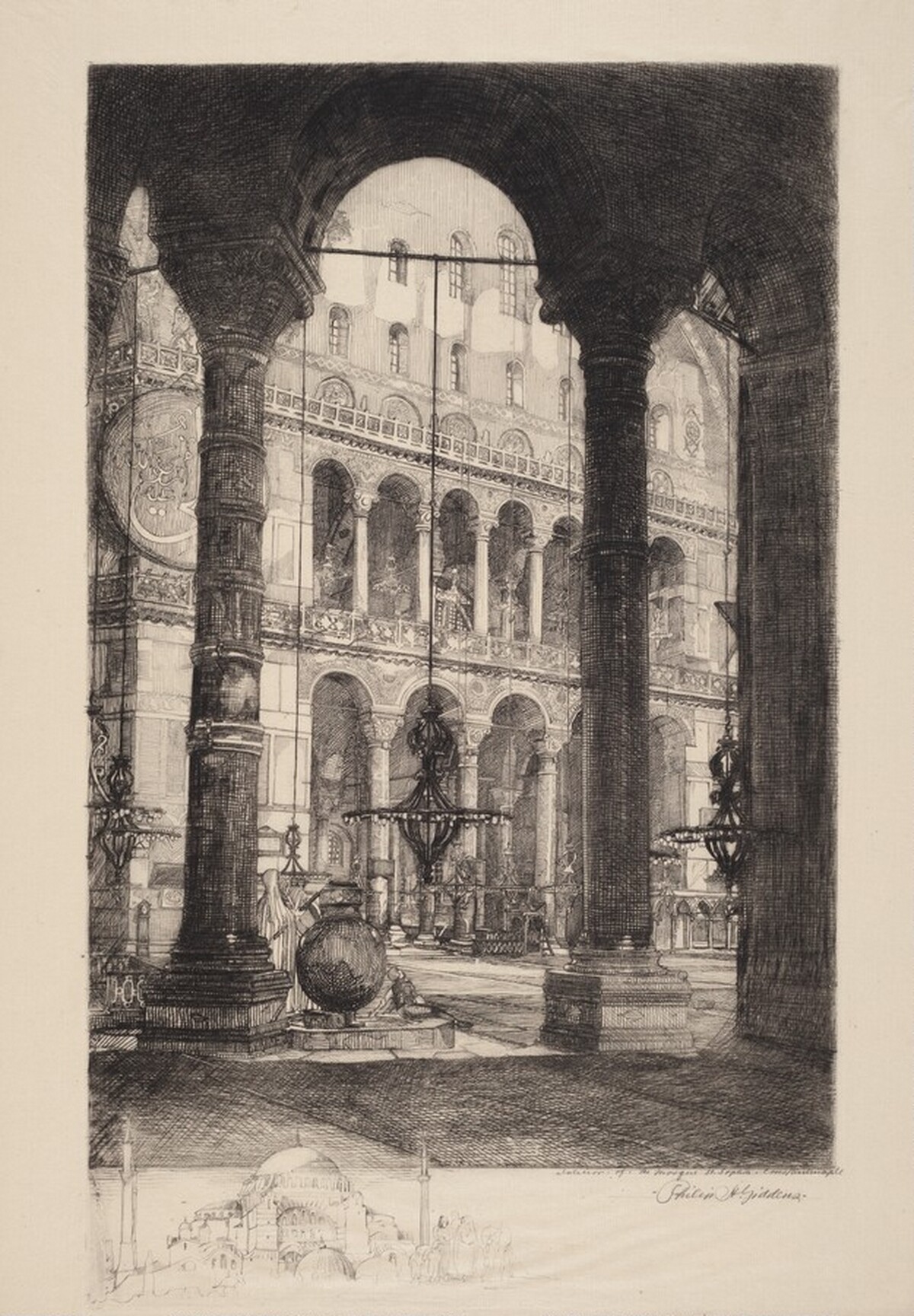 Interior of the Mosque, Saint Sophia, Constantinople by Philip Harris Giddens