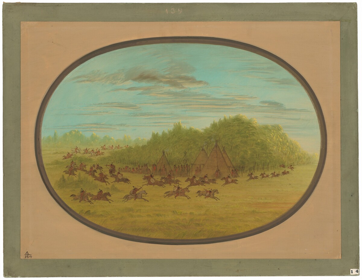 Sham Fight of the Camanchees by George Catlin