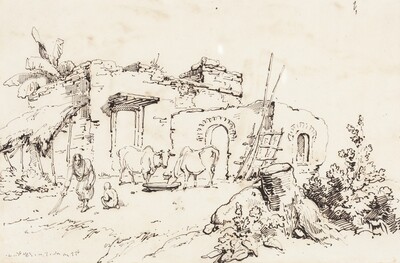 A Village Scene in India [verso]