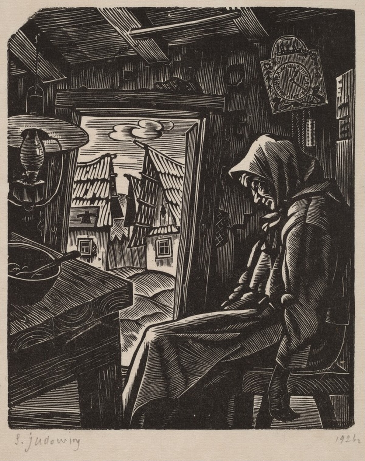 Woman Seated in a Cottage by Solomon Borisovich Judovin
