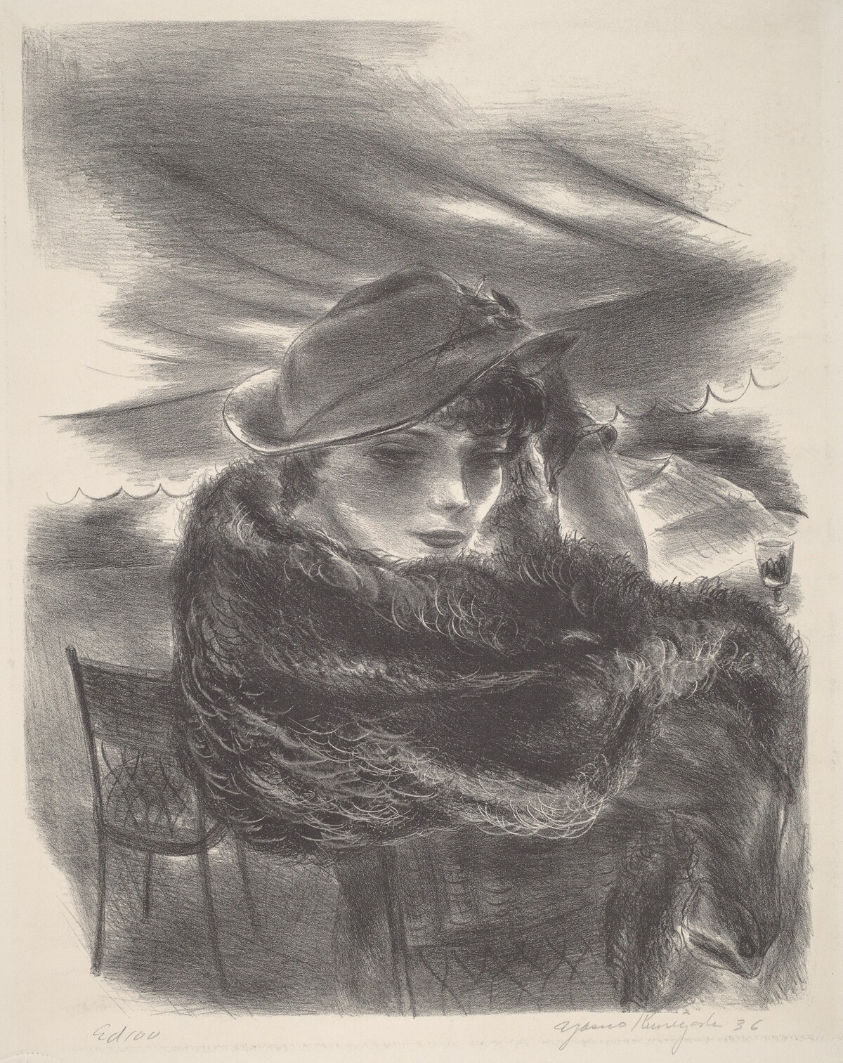 Café No. 2 by Yasuo Kuniyoshi
