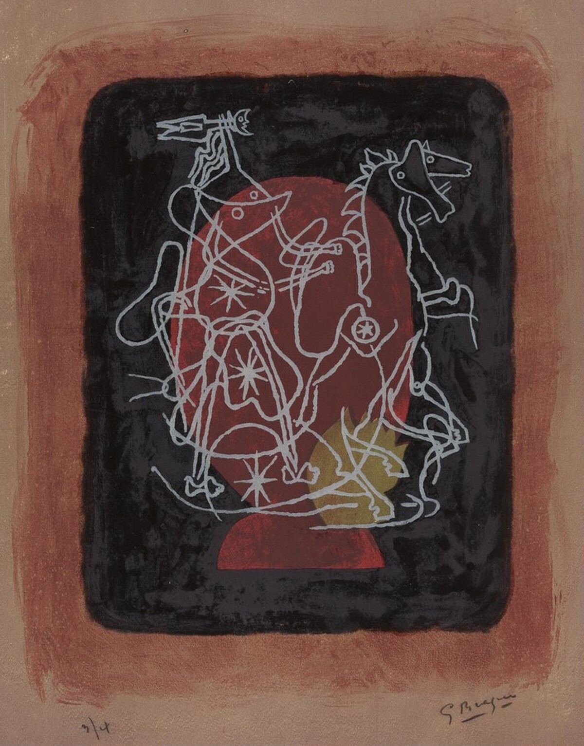 Hélios noir et rouge (Helios Black and Red) by Georges Braque