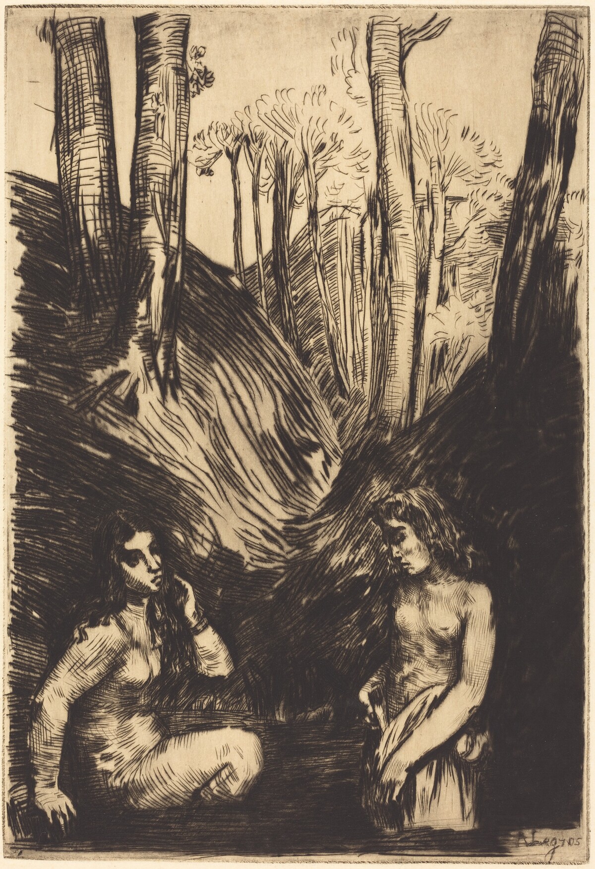 Bathers (Les baigneuses) by Alphonse Legros