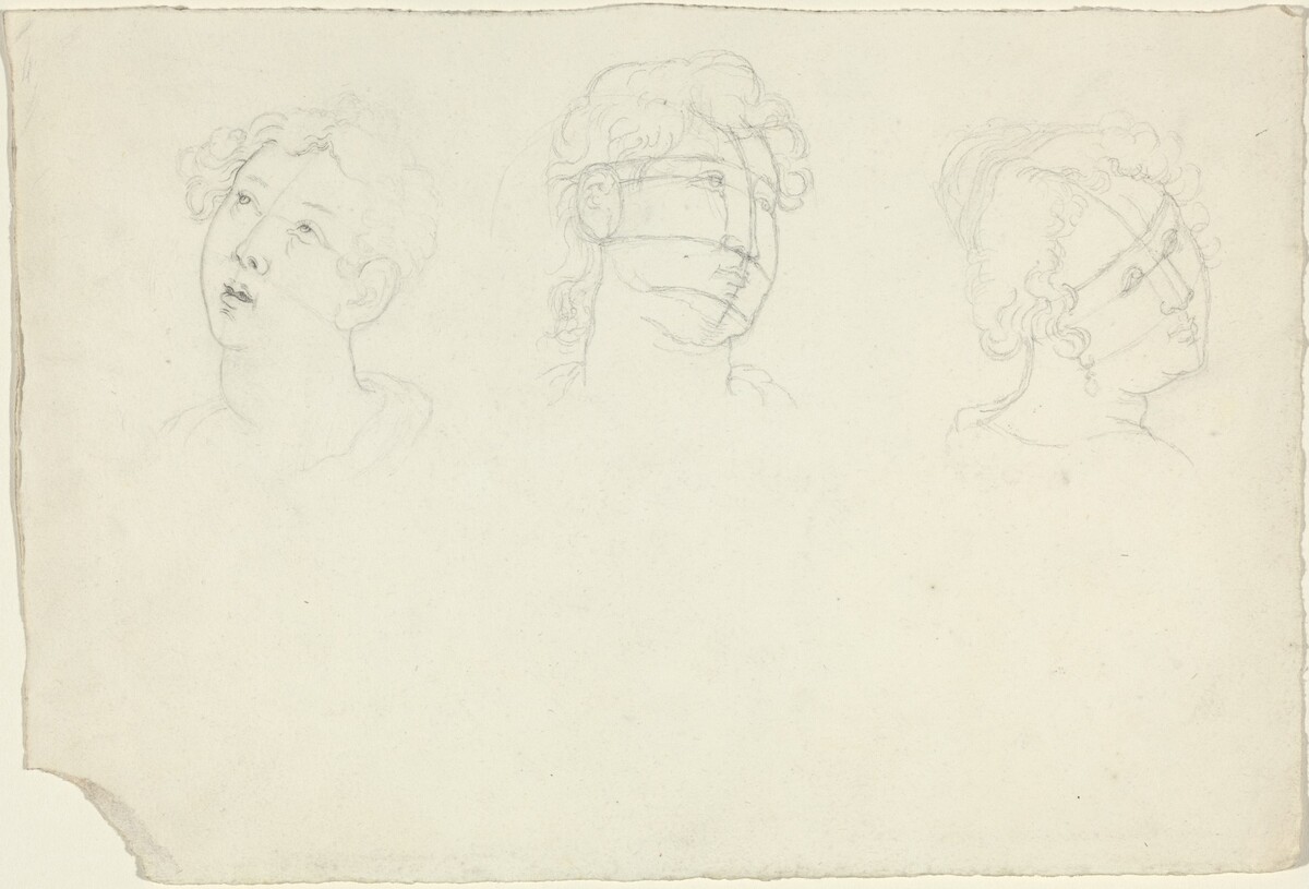 Head of Mary Magdalen and Two Saints (?) by John Flaxman