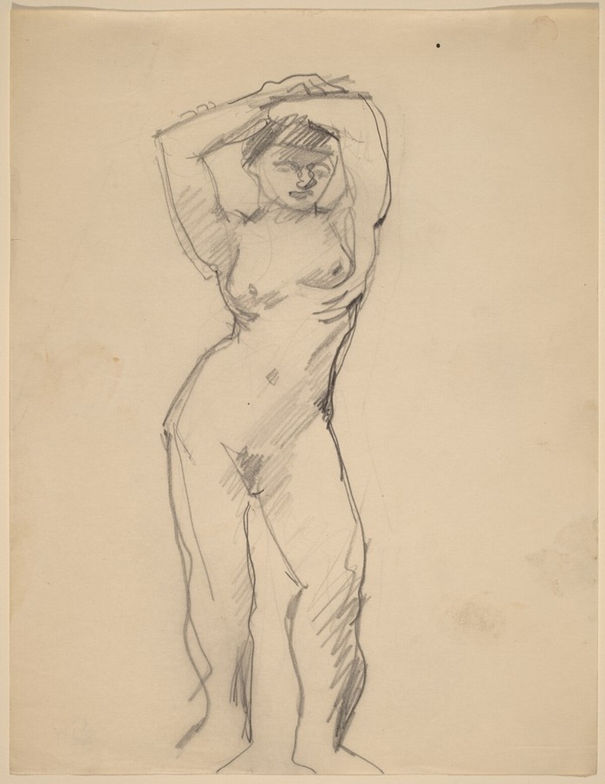 Female Nude Standing with Arms Above Head by Mark Rothko