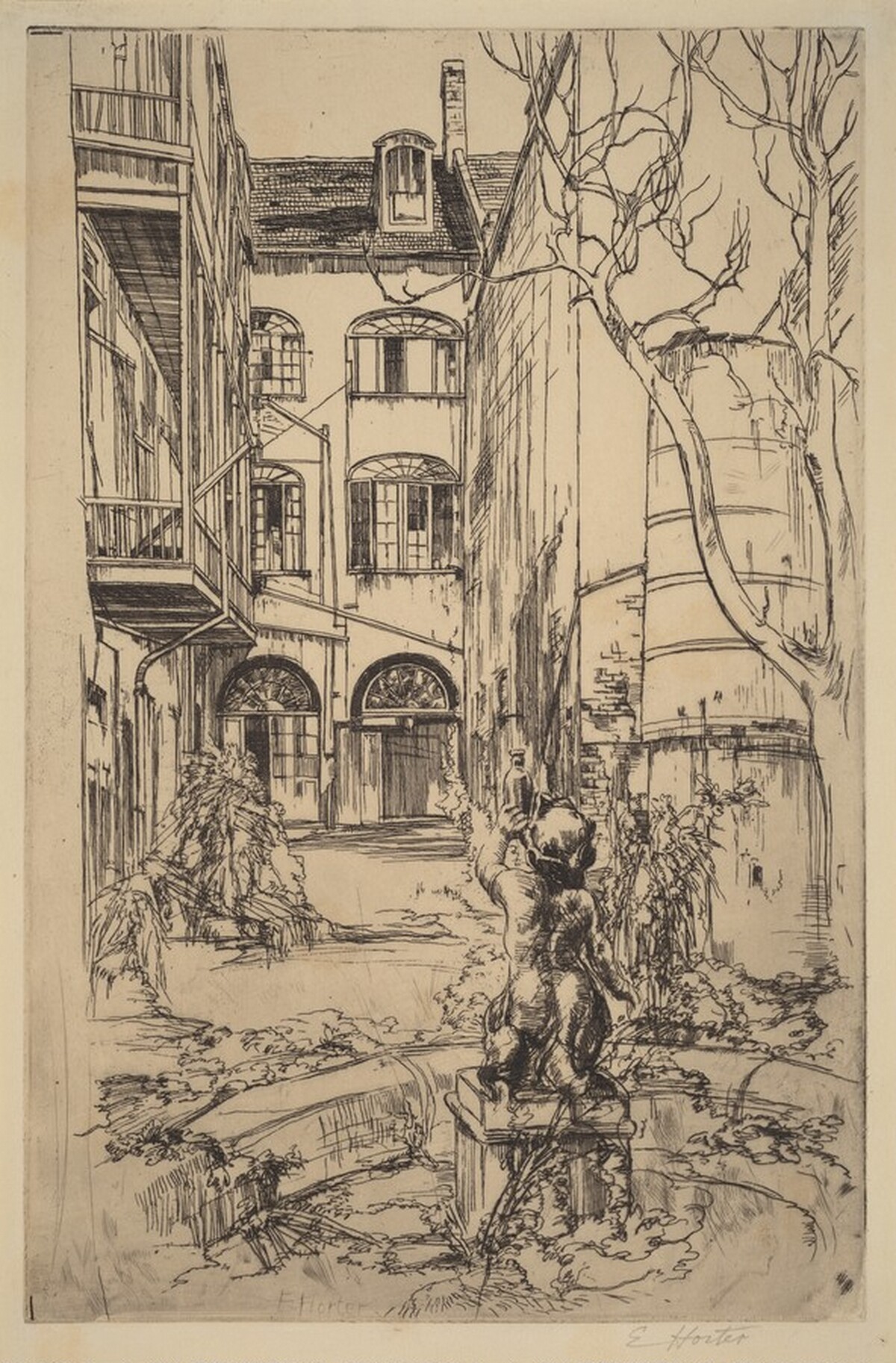 Untitled (Courtyard, New Orleans) by Earl Horter
