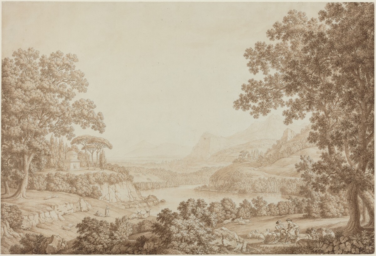 Arcadian Landscape with a Mausoleum by Christoph Heinrich Kniep