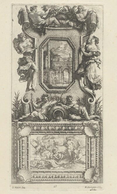 Ornamental Panel Surmounted by a Naiad and a River God