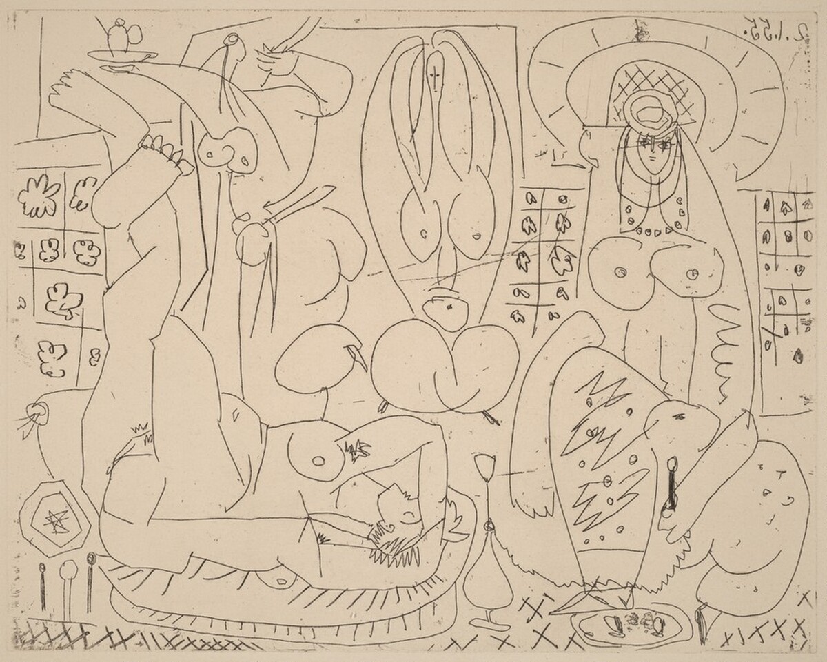 Variation on Delacroix's "Women of Algiers": I by Pablo Picasso