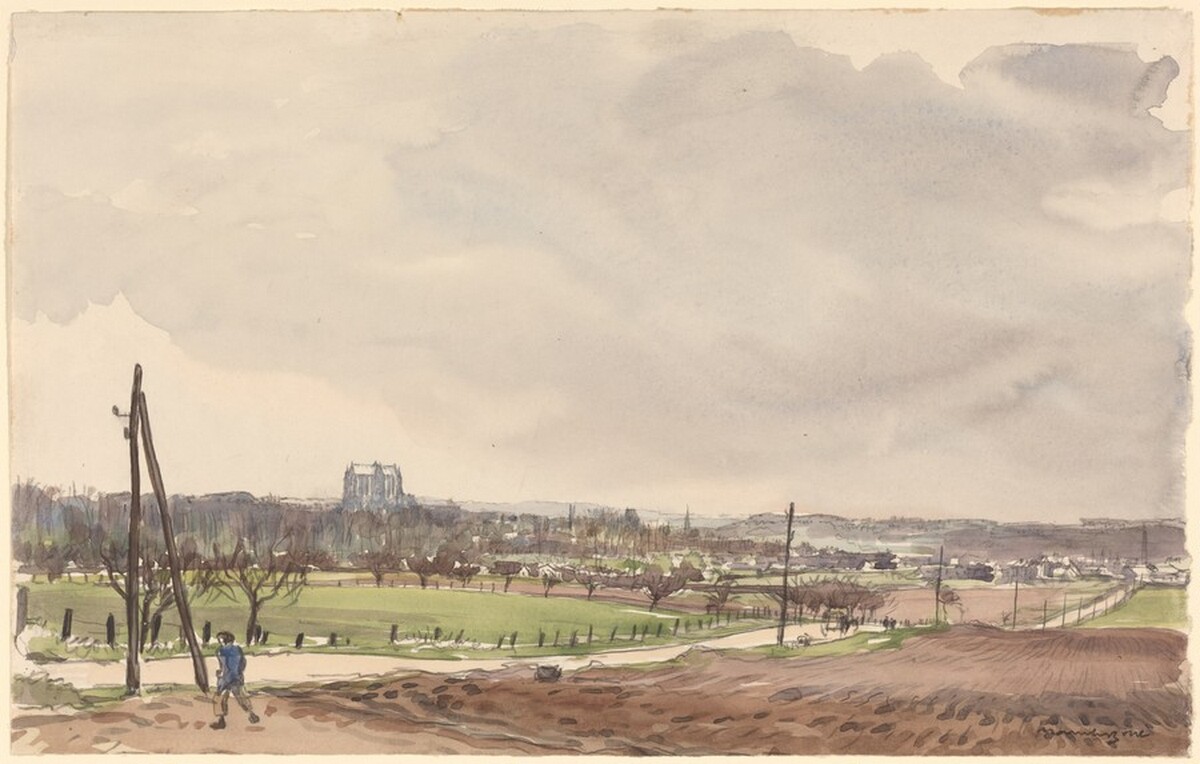 Distant Beauvais by Sir Muirhead Bone