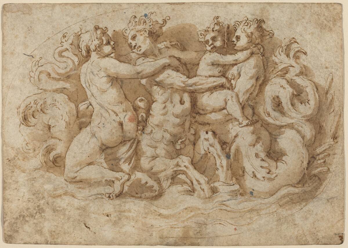 Tritons and Nymphs by Attributed to Pellegrino Tibaldi