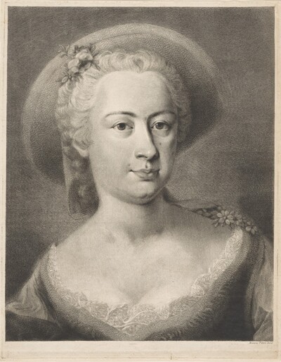 A  Woman Wearing a Straw Hat [Madame de Pompadour?]