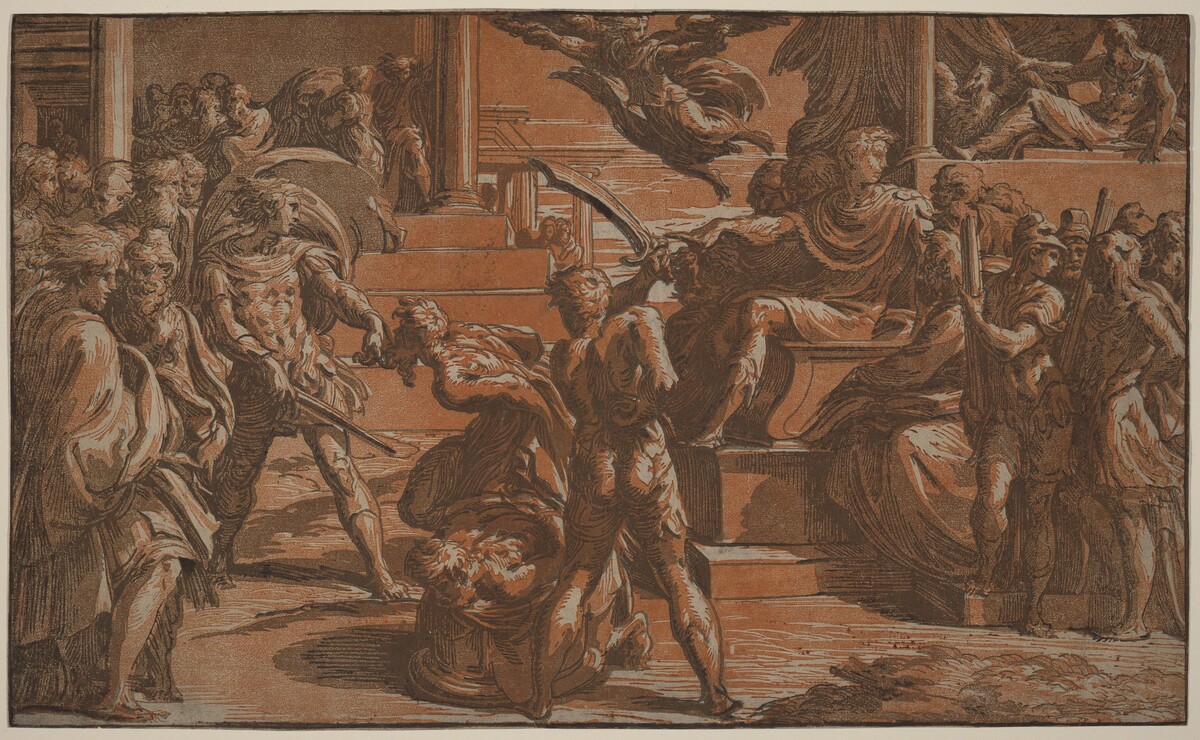 The Martyrdom of Two Saints by Antonio da Trento, after Parmigianino