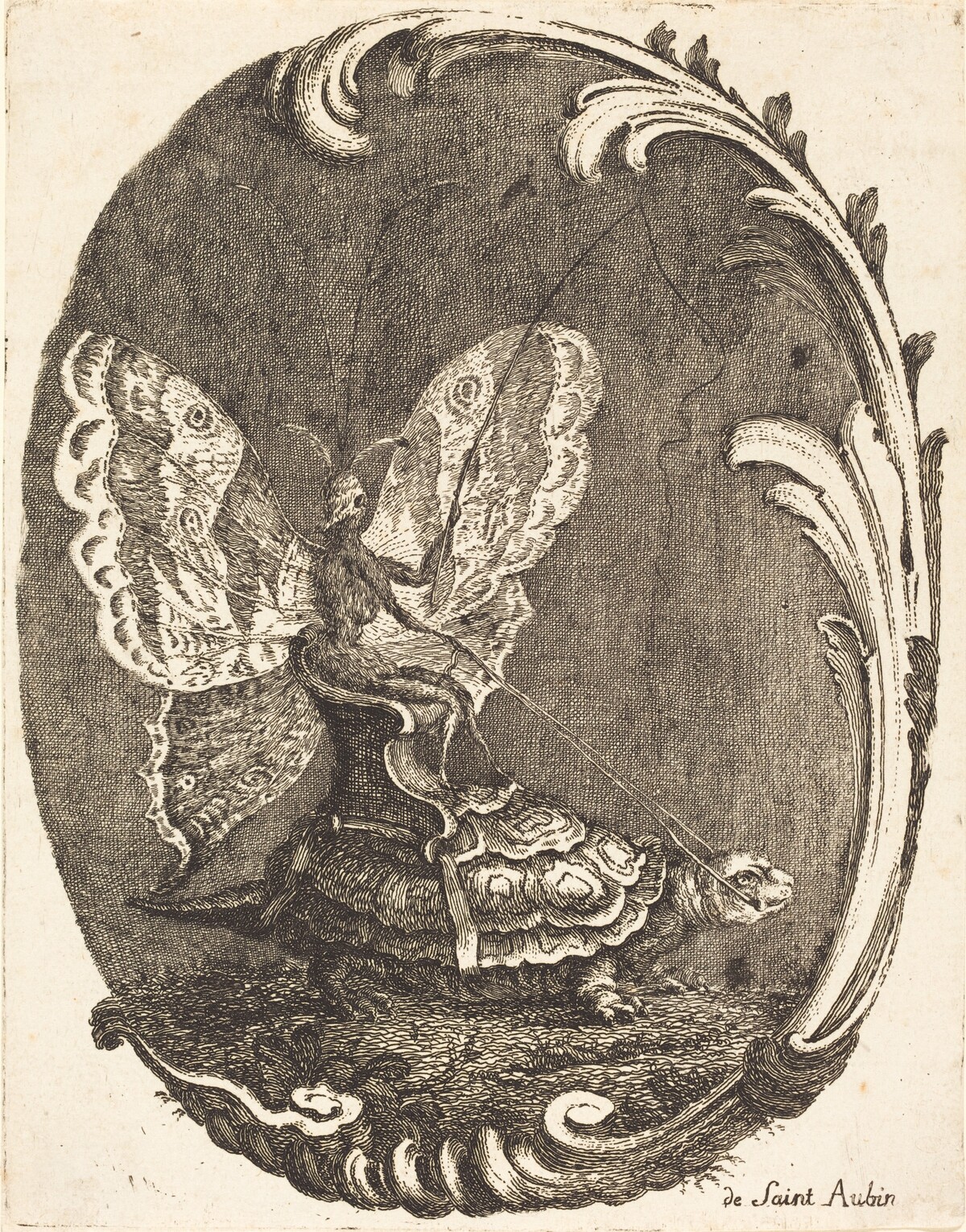 Le Papillon et la Tortue (The Butterfly and the Turtle) by Charles Germain de Saint-Aubin