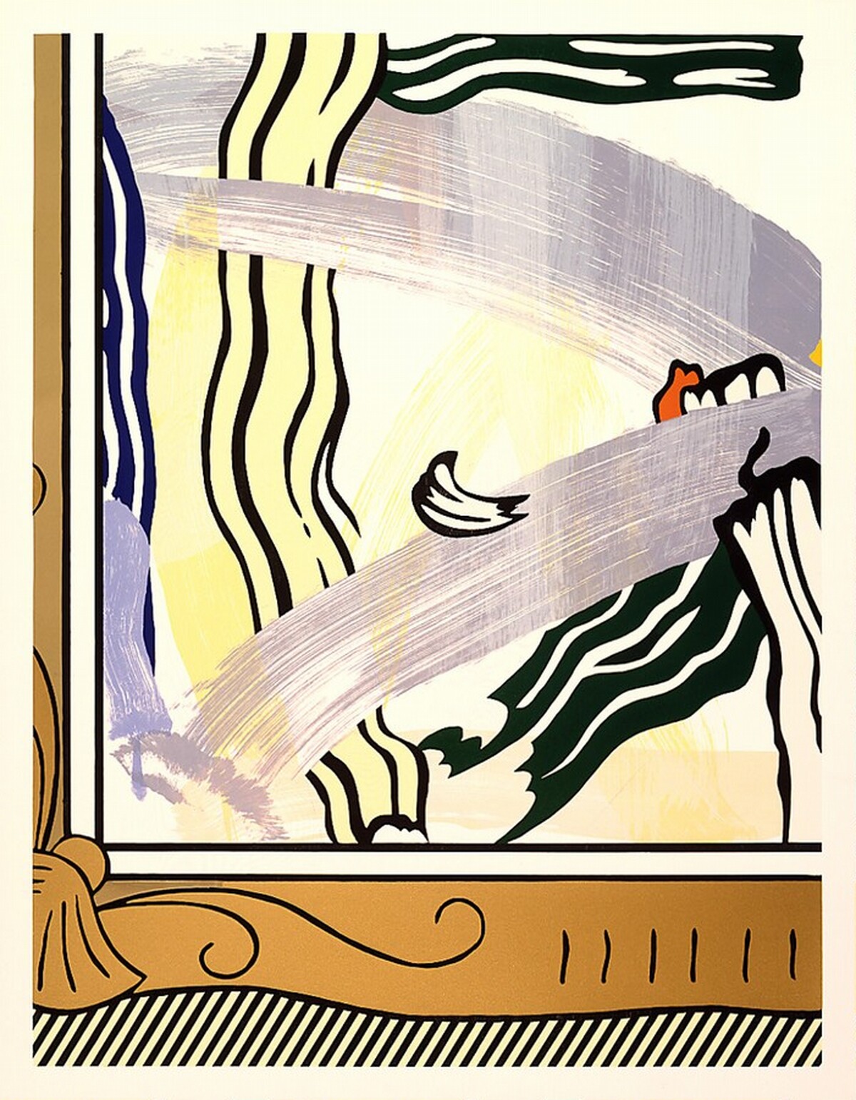 Painting in Gold Frame by Roy Lichtenstein