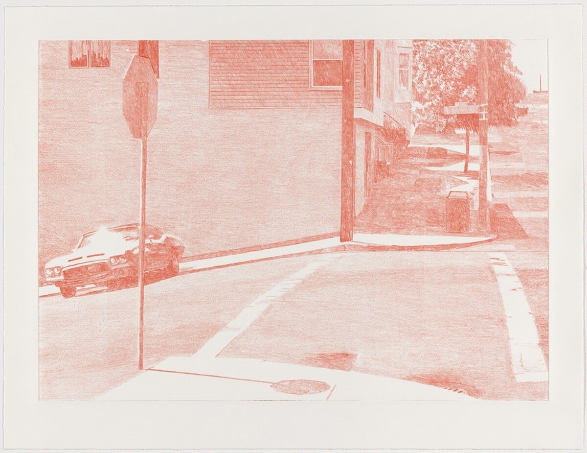 Texas and 20th Intersection [working proof 2] by Robert Bechtle