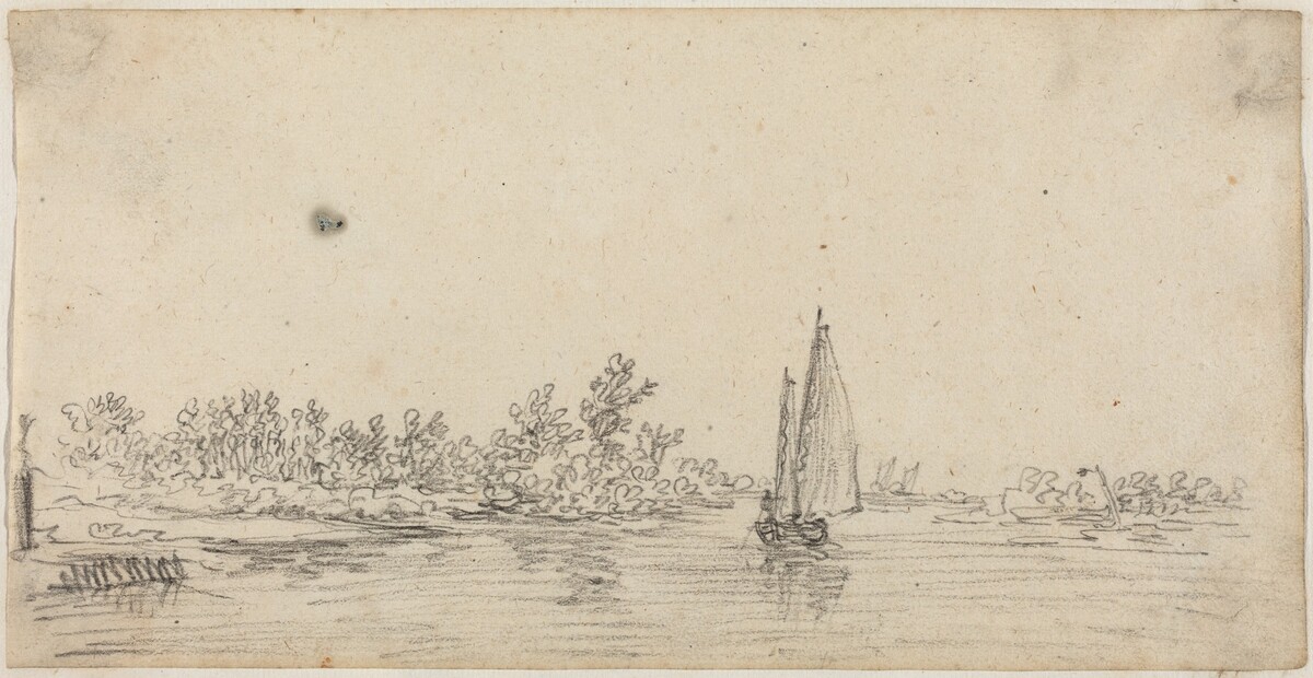 Sailboat on an Estuary by Jan van Goyen