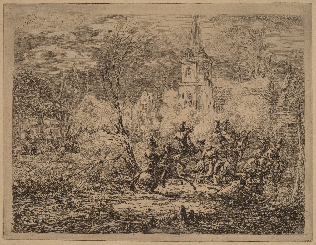 Capture of a Village (Prise d'un village) by Gerhardus Emaus de Micault