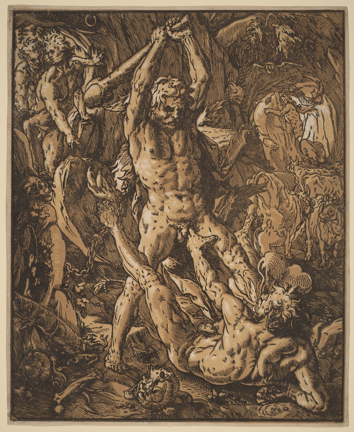 Hercules Killing Cacus by Hendrik Goltzius