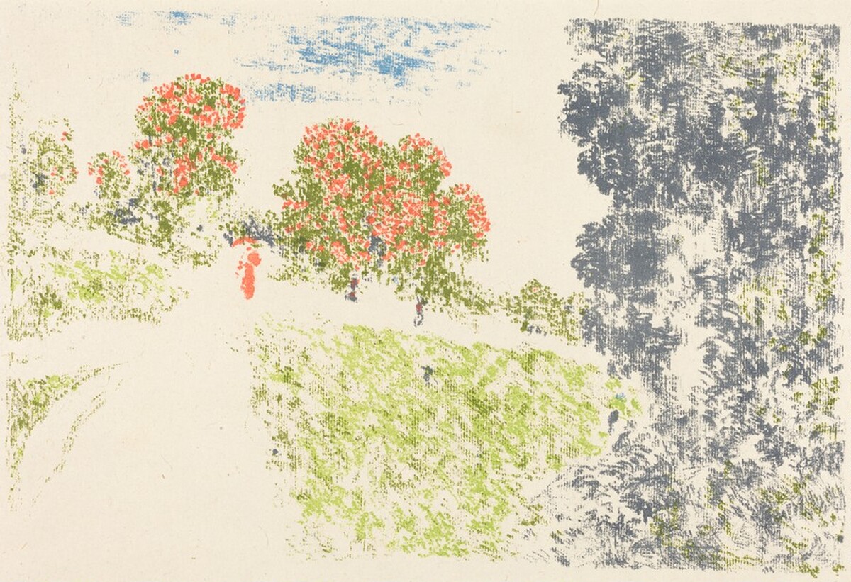 Woman in Red in a Landscape (Femme en rouge dans un paysage) by Ker Xavier Roussel