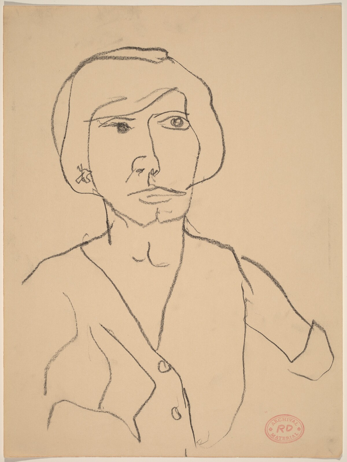 Untitled [woman in a v-neck shirt] by Richard Diebenkorn