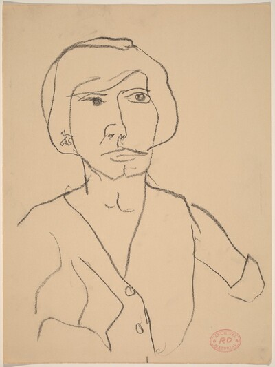 Untitled [woman in a v-neck shirt]