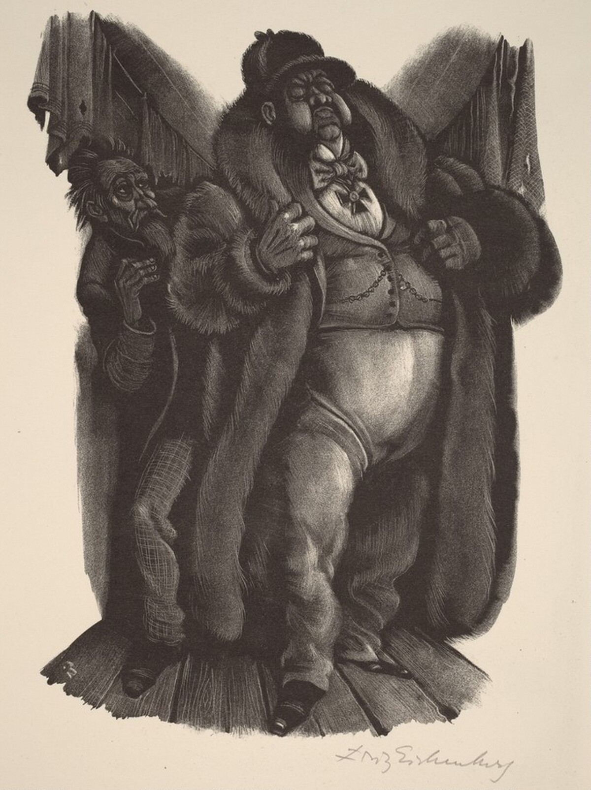 The Doctor (Book X: The Boys, facing p.432) by Fritz Eichenberg