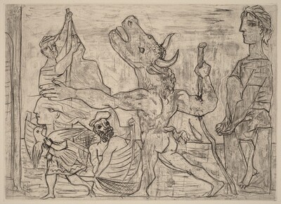 Blinded Minotaur Led by a Girl III (Minotaur aveugle guide par une fillette III)