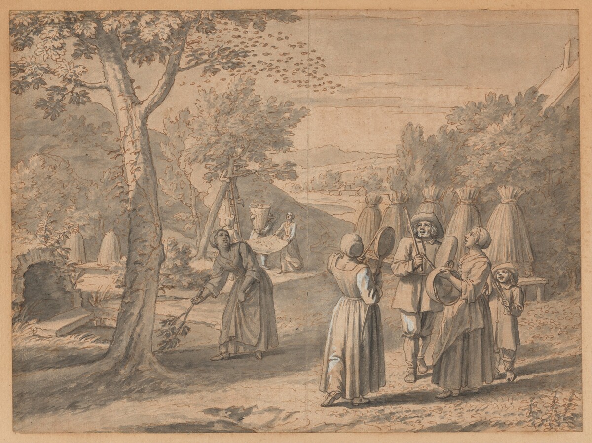 October, Drawing the Honey from the Beehives by Claude Simpol