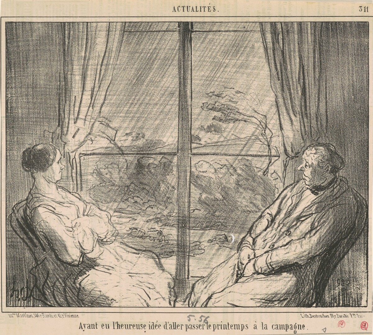 Ayant eu ... l'idée d'aller ... by Honoré Daumier