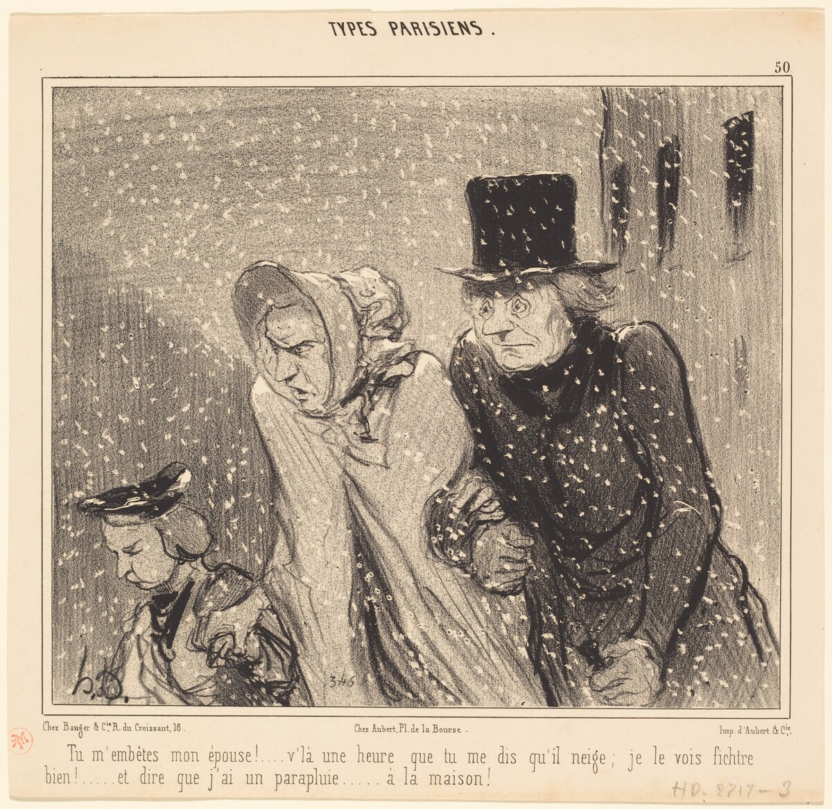 Tu m'embêtes, mon épouse!... v'la une heure... by Honoré Daumier
