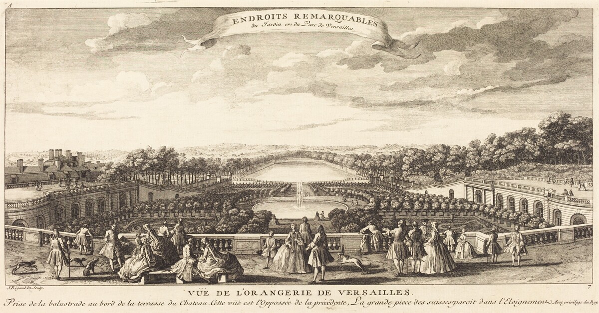 Vue de l'Orangerie de Versailles by Jean-Baptiste Rigaud