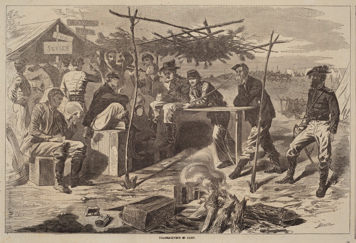 Thanksgiving in Camp by after Winslow Homer