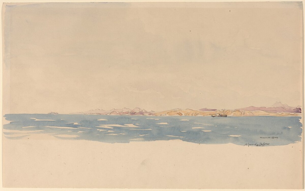 Strait of Bonifacio, Sardinian Shore by Sir Muirhead Bone