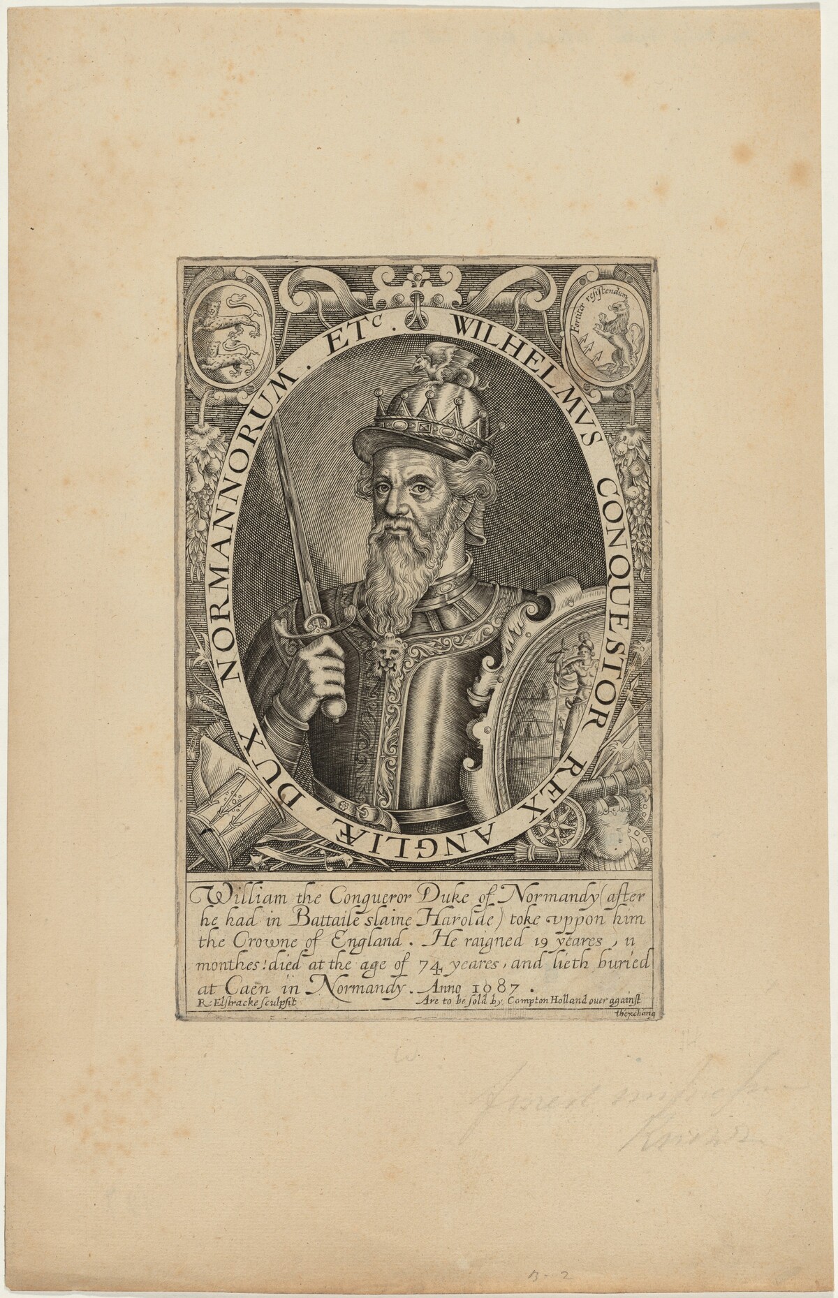 William I of England by Renold Elstrack