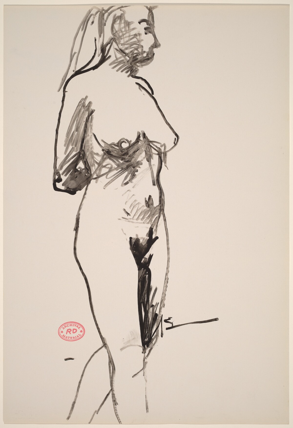 Untitled [standing female nude with arms behind] by Richard Diebenkorn