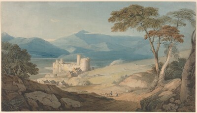 Harlech Castle and Snowdon