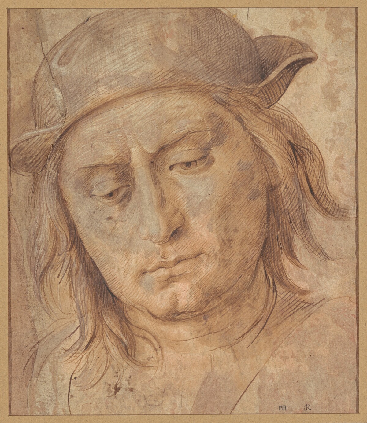 Head of a Man Wearing a Cap by Circle of the Master of Santo Spirito