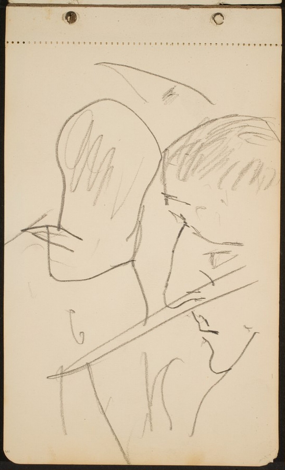 zwei männliche Profile (Two Male Profiles) [p. 3] by Max Beckmann