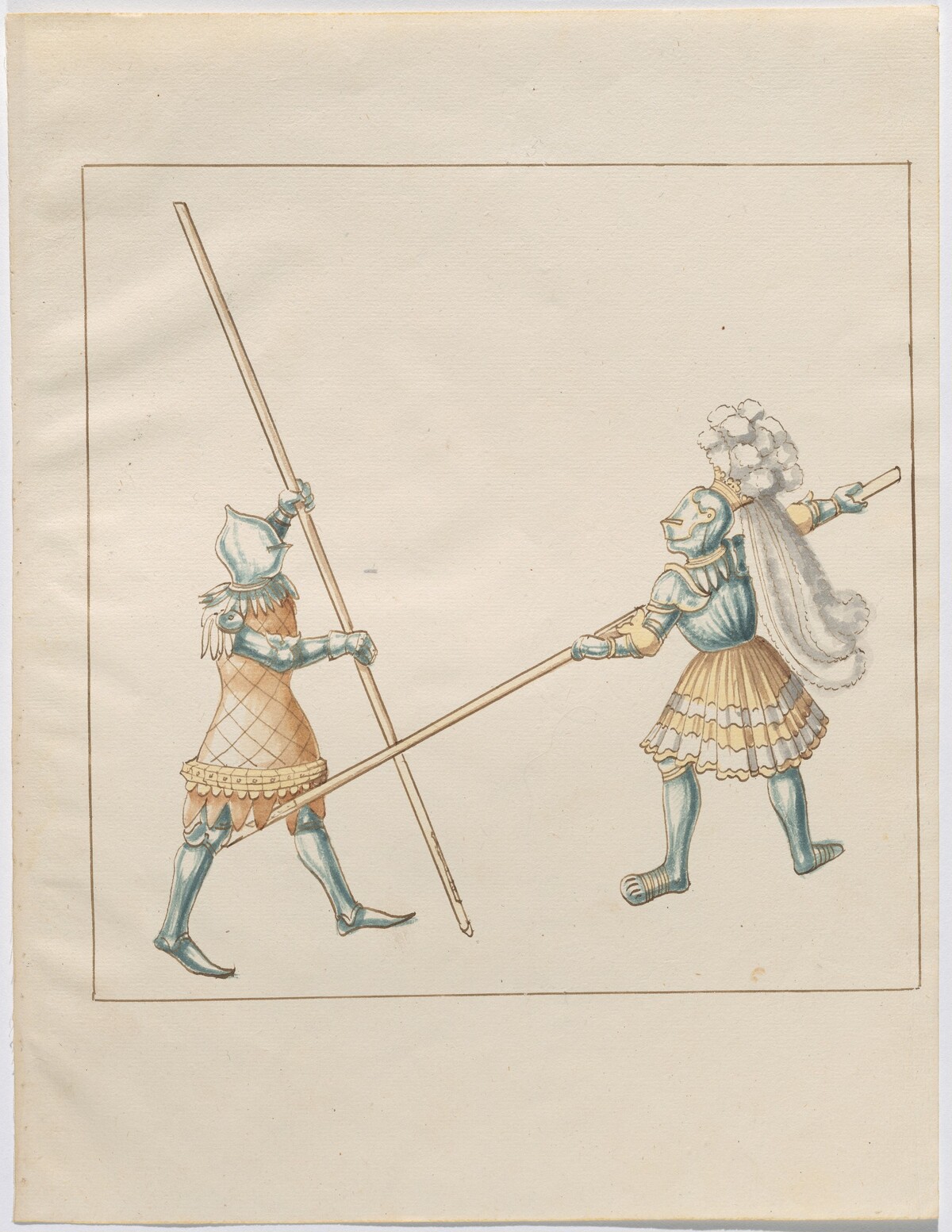 Foot Combat with Pikes by German 16th Century