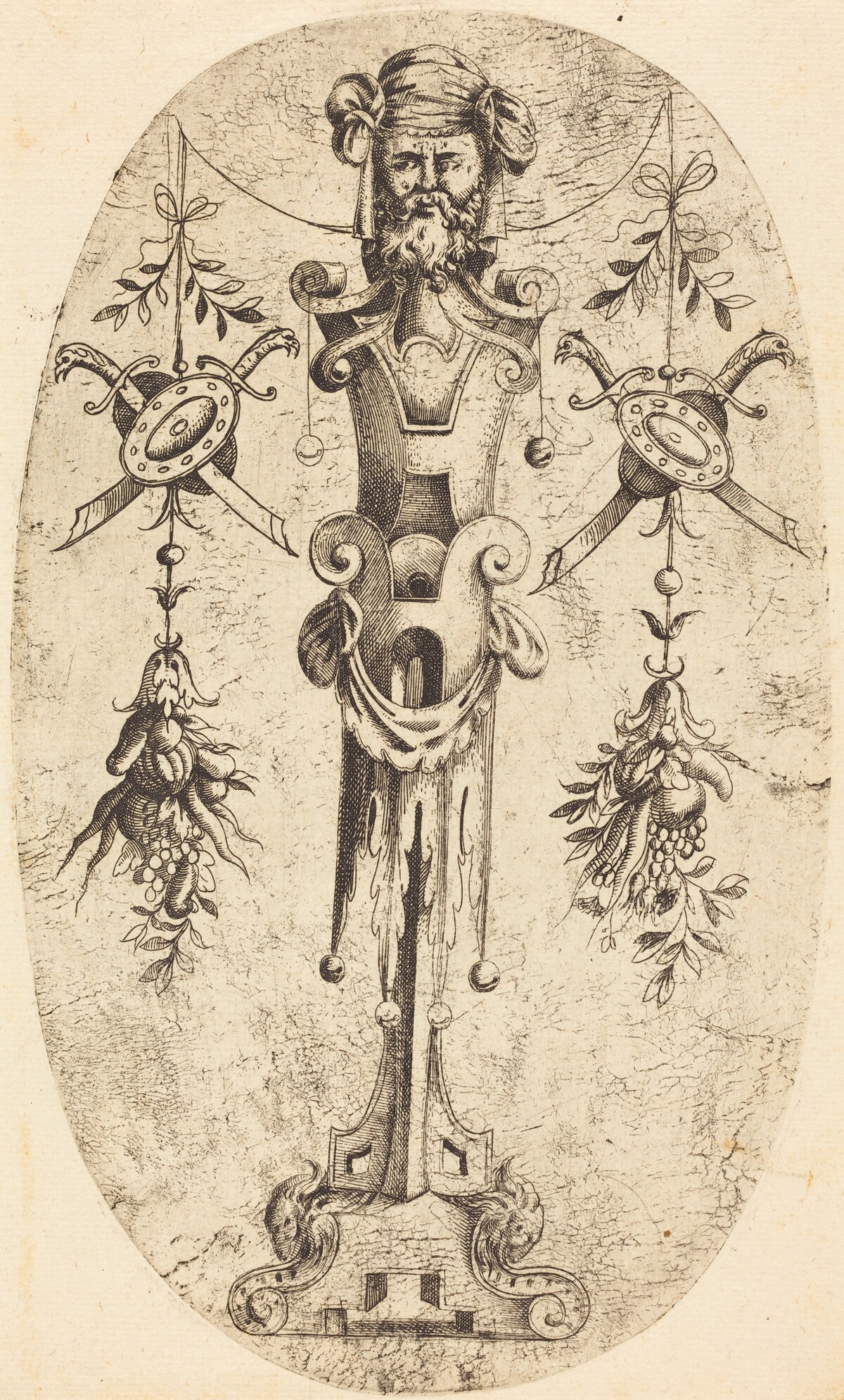 Bearded Head on a Pedestal by Jean Mignon