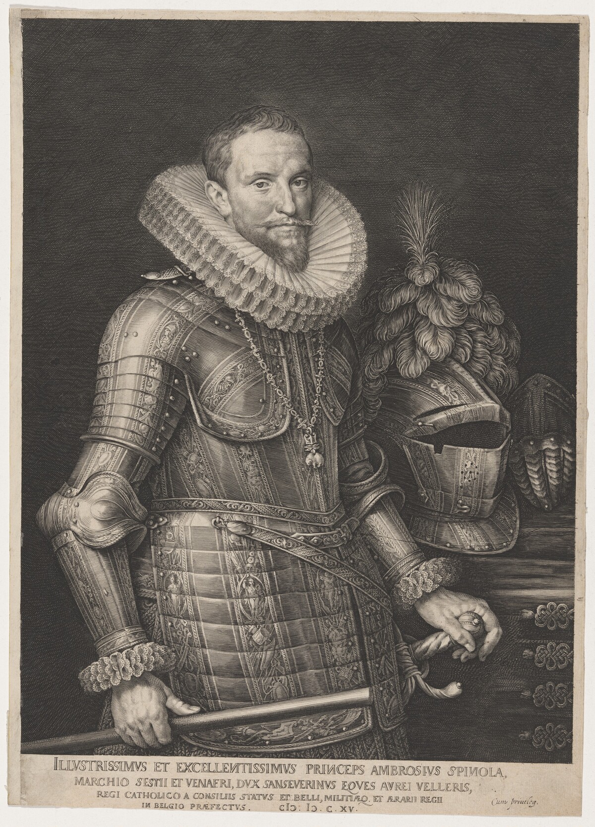 Ambroise Spinola, Spanish General in the Low Countries by Jan Muller after Michiel van Miereveld