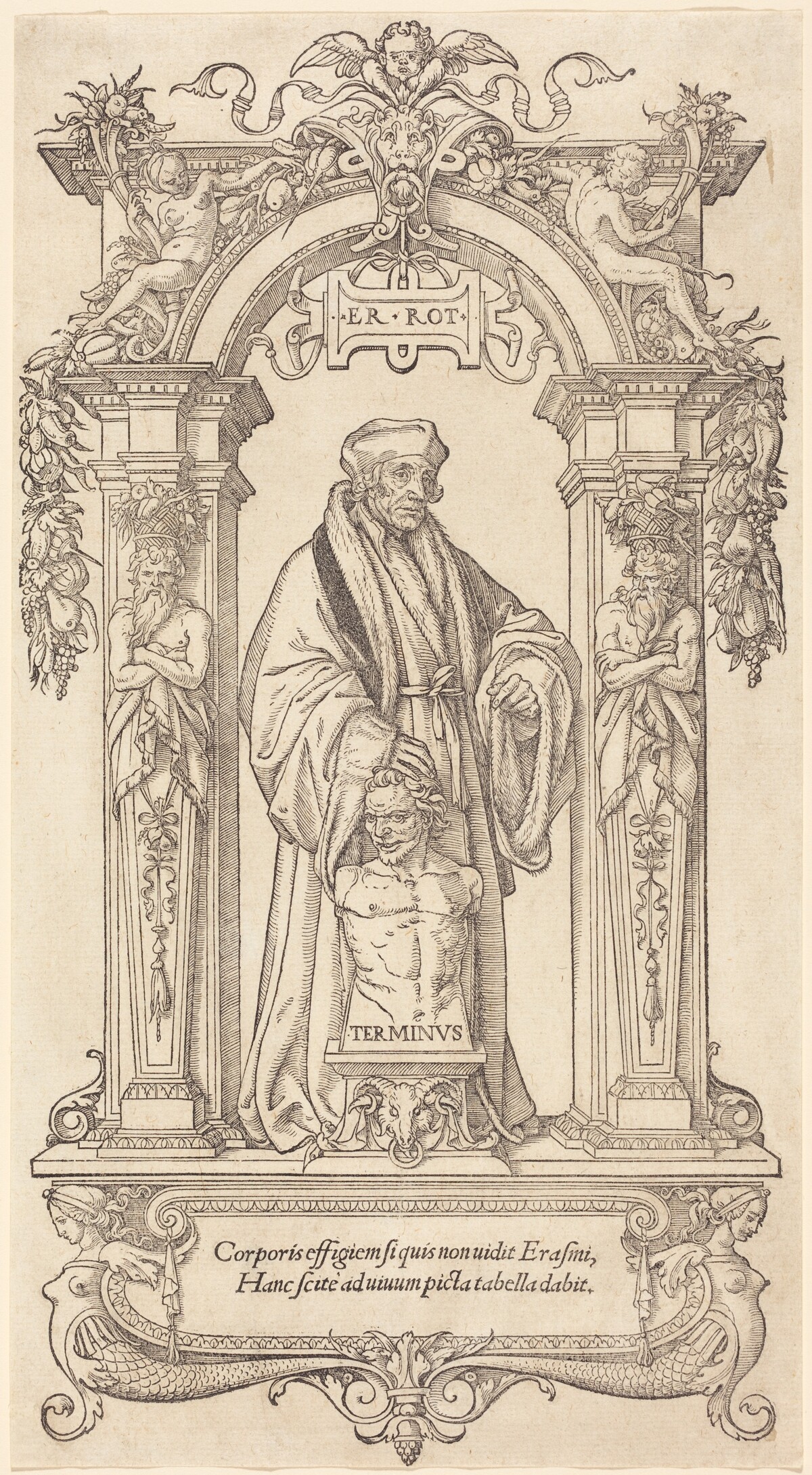 Erasmus of Rotterdam by Veit Specklin after Hans Holbein the Younger