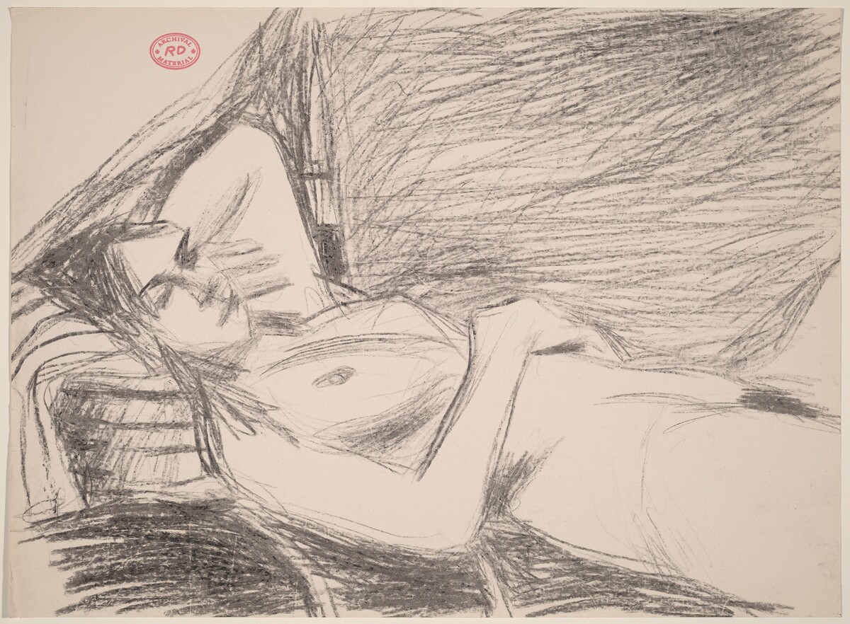 Untitled [side view of a reclining female nude] by Richard Diebenkorn