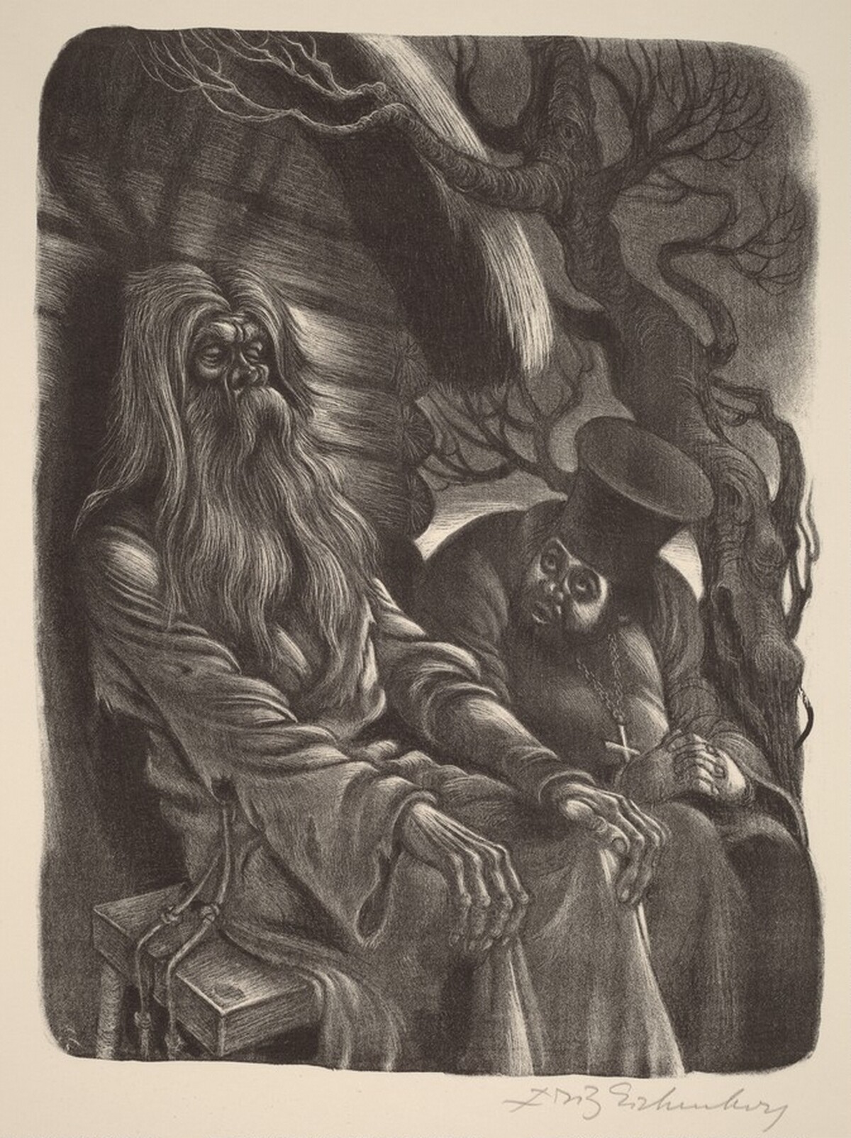 Father Ferapont  (Book IV: Lacerations, facing p.126) by Fritz Eichenberg