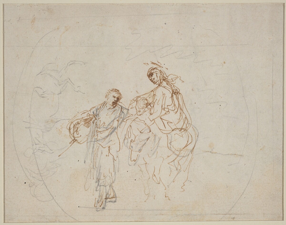 The Flight into Egypt [verso] by Stefano Della Bella