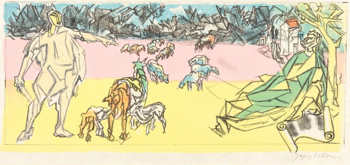 First Bucolic: Virgil Expelled from the Earth by a Centurion by Jacques Villon