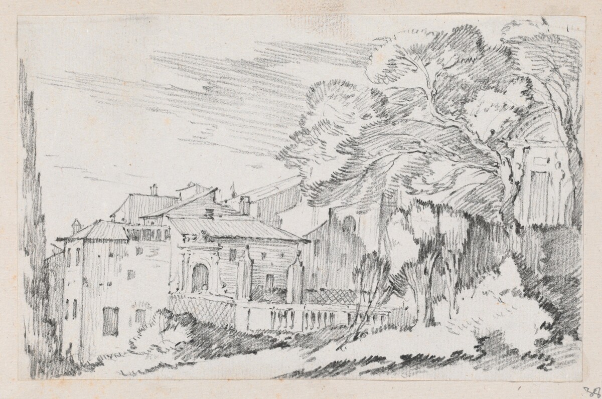 Houses and a Garden on a Hillside in Italy by Joseph-Marie Vien