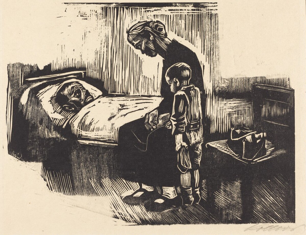 Visit to the Hospital (Besuch im Krankenhaus) by Käthe Kollwitz